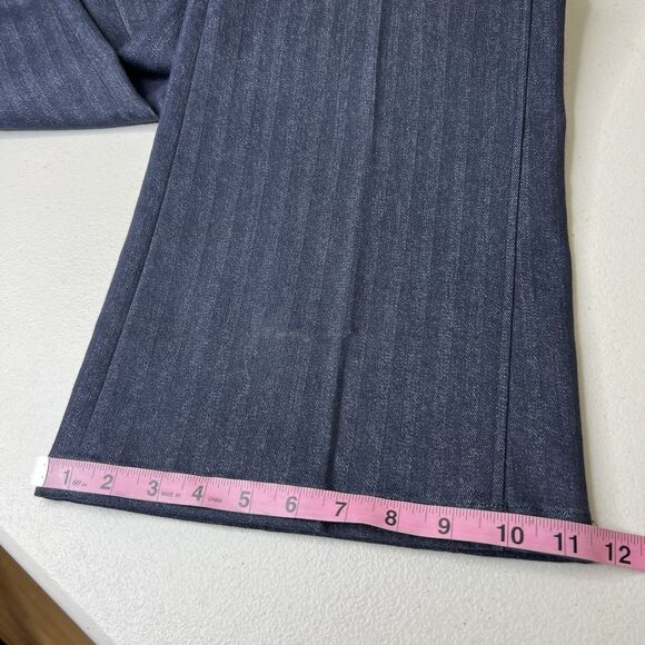 Etcetera Flare Jeans Womens 10 Pinstripe Side Buckle Stretch Pleat Y2k Retro 34” - Picture 11 of 11